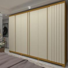 Guarda Roupa Casal com Pés 6 Portas 4 Gavetas Ripado Absolut New Geliu