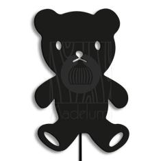 Luminária Abajur Parede Urso Madeira G9 30cm Decoração Bebê - Madelumi