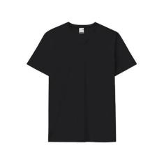 Camiseta Masculina Gola V Malwee 1000004422 Algodão, Preto, G