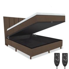 Cama Box Baú e Colchão Magnético Massageador + Cabeceira - Eco New Pre