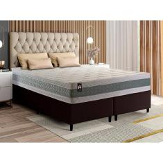 Conjunto Cama Box Espuma Oxford Verde Queen 158x198x67