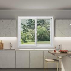 Janela de pvc 100x100cm 2 Folhas com Vidro Liso itec Brimak