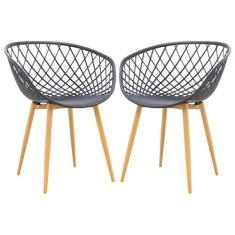 Kit 2 Cadeiras Decorativas Para Sala de Estar Ápeiron Preto G56 - Gran