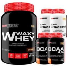 Kit Waxy Whey Chocolate + 2X Bcaa 100G + 2X Creatina 100G - Bodybuilde