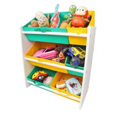Organizador de Brinquedos Infantil Médio AMARELO E VERDE - Organibox