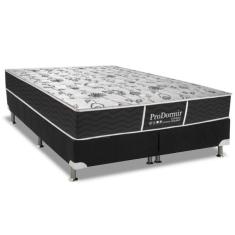 Cama Box Viúva: Colchão Molas Probel Bonnel Prodormir Sleep + Base Crc Suede Black(128X188)