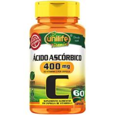 Vitamina C Ácido Ascórbico Vegana 60 Cápsulas - Unilife