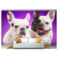 Papel De Parede Animais Casal Cachorros 3D Anm149 - Você Decora
