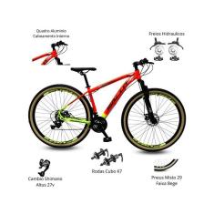 Bicicleta Aro 29 Sallut Cabeamento Interno 27v, Cambios Shimano Altus, Freios Hidraulicos e Rodas Cu-Unissex
