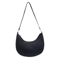 Bolsa Tiracolo para Mulheres Bolsa Hobo Tote Bolsa de Mão Mini Carteira em Couro PU Bolsa Mensageira Noturna Bolsa Satchel (Black)