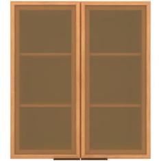 Armário Aéreo Bartira Cristal MDP 15mm com 2 Portas com Vidro e 2 Prateleiras - 80cm de largura