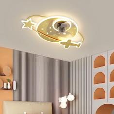 Ventilador de teto infantil com luz reversível de 6 velocidades para quarto LED 50W regulável pequeno ventilador de teto com controle remoto Luz de teto silenciosa para sala de estar moderna