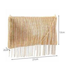 Bolsa de Franja com Strass Dakota