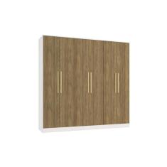 Guarda-roupa 6 Portas 4 Gvt Kappesberg Adapt Branco-nogueira