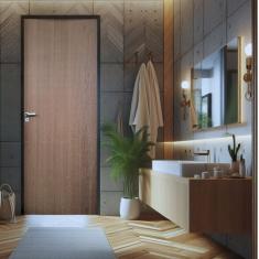 Kit Porta de Madeira Lisa Imbuia 210x72cm Batente 14cm Uniportas