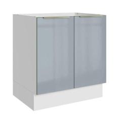 Balcão Madesa Lux 70 cm 2 Portas - Branco/Cinza (Sem Tampo), Branco/Ci