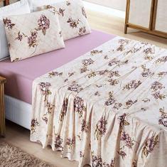Jogo Lençol King Malha Milly 4 Pçs Rosé