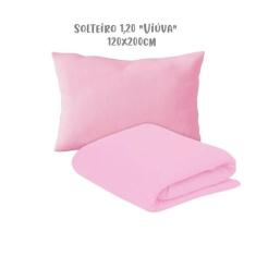 Jogo de Lençol 2 Peças Solteiro Viúva 1,20 Rosa Arrumadinho Enxovais