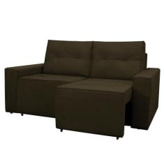 Sofá Retrátil Polo 1,80M Confortavel para Sala Suede Herrero, Marrom E