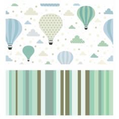 Papel De Parede Adesivo Infantil Balão Verde 300X52Cm