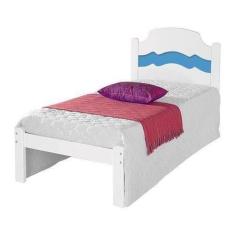 Cama solteiro iris branco / azul / branco - VJ Móveis