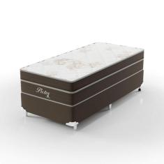 Cama Box Solteiro 88x188x71cm Molas Ensacadas Pictor Bege/Marrom - Mon