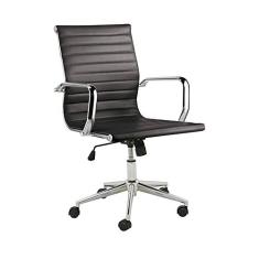 Cadeira Executiva Escritório Royal Baixa PU Preta Gran Belo