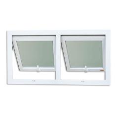 Janela de PVC Maxim-Ar 60x120cm 2 Basculas com Vidro Mini Boreal ITEC Brimak Branco
