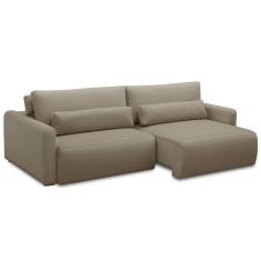 Sofá 4 Lugares Retrátil e Reclinável Siena Veludo Amêndoa