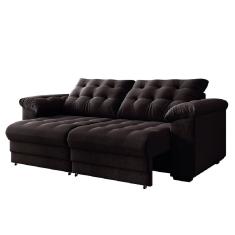 Sofá Retrátil e Reclinável Bipartido 3 Lugares 2,30m Suede Veludo Coliseu Selmer