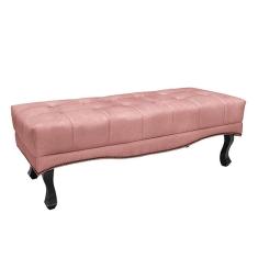 Recamier Decorativo 160cm Loewe Veludo Pés De Madeira Rosa