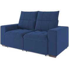 Sofá Retrátil Reclinável 3 Lugares Veludo Miami Gralha Azul Estofados,