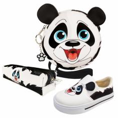 Kit Infantil Bolsa, Tênis e Estojo Panda Feliz, Magicc Kids, 26