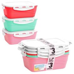 Conjunto 3 Potes Herméticos Colors 500 Ml Marmita Fitness - Lp House