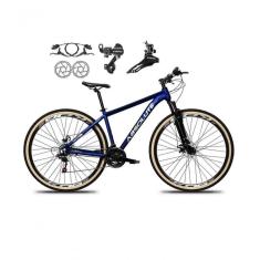 Bicicleta Aro 29 Absolute Nero 5 Shimano Freios Hidráulicos 24v Garfo Suspensão Pneu Faixa - Azul Tam.17