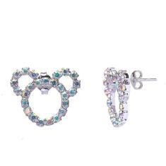 Brinco Com Cristais Do Mickey Mouse Folheado A Metalico