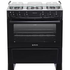 Fogão  5 Bocas Atlas Mônaco Plus Preto com Mesa Inox - Bivolt