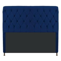 Cabeceira Estofada Cristal 160cm Queen Size Azul Marinho