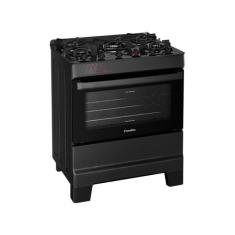 Fogão 5 Bocas Esmaltec Preto Mesa de Vidro Esmaltec Ideal Top Glass, P