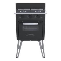Fogao A Gas Gemini 2 Q Vetro Preto Fosco Gas Glp
