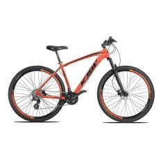 Bicicleta Aro 29 KSW XLT Altus 24v e Trava Laranja Neon com Preto 15