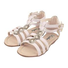 Sandália Gladiadora Infantil Menina Tiras Branca