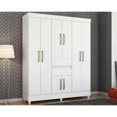 Guarda Roupa 8 Portas e 2 Gavetas Munique Branco - Demóbile