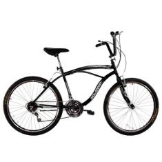 Bicicleta Masculina Aro 26 com 18 marchas Beach Preto - Dalannio Bike