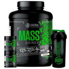 Kit Mass Gainer 1800g + Creatina 100g + Glutamina 100g + Coqueteleira - Original Nutrition-Unissex