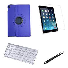 Kit Capa 360/Can/Pel/Teclado Branco New iPad 7 Ger. - 10.2" Azul Escuro