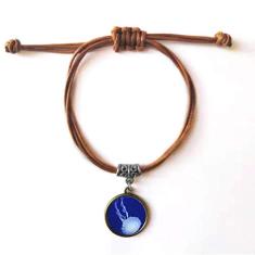 DIYthinker Pulseira de couro com imagem da natureza da ciência, da Ocean Jellyfish
