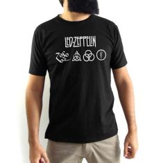 Camiseta Masculina Led Zeppelin Clássica Preta