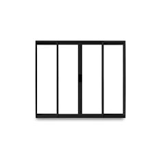 Janela de Correr Abertura Central Exclusiva 4 Folhas Vidro Liso 100x120cm Crv Portas e Janelas Preto