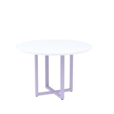 Mesa de Reunião Redonda 100cm Mrr1100p25tub Branco/Lilás